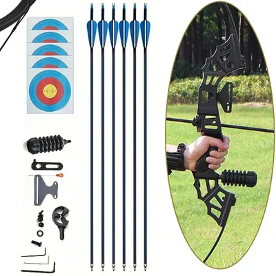 Produktbild von Outdoor Jagdpfeil Set - Pfeile für Bogenschießen - Glasfaserschaft Stahlspitze Kunststofffedern - Für Jagd Training - Schwarz