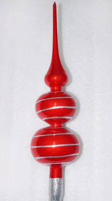 Produktbild von Weihnachtsbaumspitze Groß 35cm in Hochglanz Rot Candy