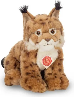 Obrázok produktu pre Teddy Hermann Lynx, plyšová hračka, mäkká hračka, plyšová hračka, divoké zviera, lesné zviera, sediace, plyš, hnedá, 26 cm, 90470