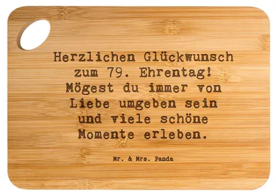 Produktbild von Mr. & Mrs. Panda Frühstücksbrettchen Spruch 79. Geburtstag Glückwünsche - Transparent - Geschenk, Brett, Wertschätzung, Geburtstagsgeschenk, Geburtstagsspruch, Holzbrett