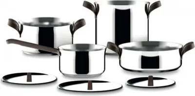 Obrázok produktu pre Alessi - Súprava panvíc Edo, nerezová oceľ, 7 ks.