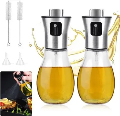 Produktbild von Famanu Ölsprüher Set 2er, Glas, 200 ml, für Öl, Essig, Sojasauce, Grill, Küche