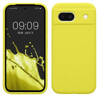 Produktbild von kwmobile Handyhülle für Google Pixel 8a Hülle, für Pixel 8a Case - Hülle Silikon - kabelloses Laden - Zitronengelb