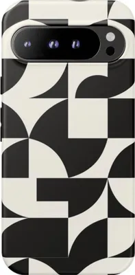Produktbild von Schwarz-weißes geometrisches Muster – Hülle Kompatibel mit Google Pixel 9 Pro XL