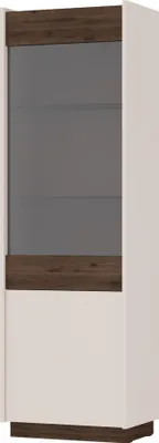 Produktbild von Selsey Kobbe - Vitrine 2-türig, Beige / Nussbaum, 60 cm