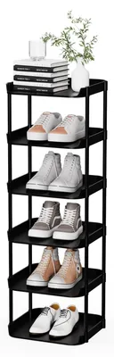 Produktbild von Schuhregal Schuhschrank Schuhständer - 6 Ebenen - Schmal - Kunststoff - Platzsparend für kleine Räume