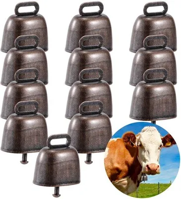 Produktbild von Azomor® Set aus 12 Vintage Metalltierglocken für Haustiere und landwirtschaftliche Nutzung