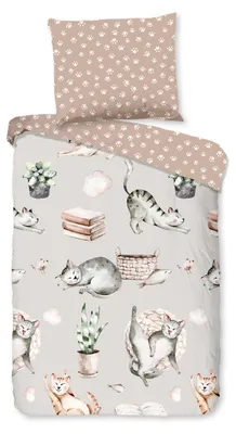 Produktbild von Duvet cover Good Morning 120x150 + 1* 60x70 cm - cats
