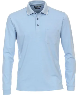 Produktbild von Casa Moda - Herren Polo-Shirt Langarm (433995300), Größe:L, Farbe:Blau (102)