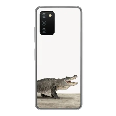 Produktbild von MuchoWow® Handyhülle Schutzhülle Hülle für Samsung Galaxy A03s Kinder - Krokodil - Junge - Kinder - Mädchen Silikon Softcase Handy Hülle - Schutz
