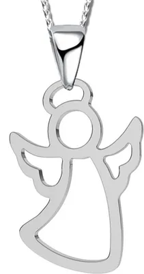 Produktbild von Damen Mädchen Engel 45cm Halskette mit Anhänger echt 925 Sterling Silber Damenkette Kinderkette Kette Kinder Halsschmuck K505+Org