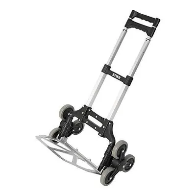 Produktbild von STIER Aluminium Sackkarre Treppensteiger, Tragkraft 70kg, Sackkarre klappbar, Griff Höhenverstellbar, Ladefläche mit Antirutsch-Profil, Vollgummi-Bereifung, Treppensackkarre