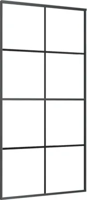 Produktbild von Schiebetür Schwarz 102,5x205 cm ESG-Glas und Aluminium