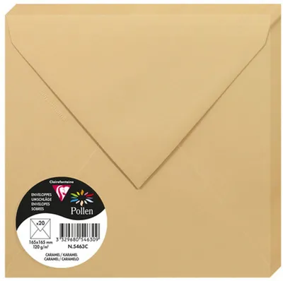 Immagine prodotto di Buste Clairefontaine color caramello 165x165 mm, confezione da 20 pezzi