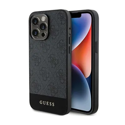 Produktbild von Guess GUHCP15XG4GLGR iPhone 15 Pro Max 6.7" grau hardcase 4G Stripe Collection Schutzhülle