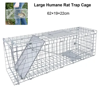 Image de Piège à souris et rats de grande taille - Cage piège à animaux vivants - En métal - Pliable et réutilisable - Pour une utilisation intérieure et extérieure - Avec poignée de transport