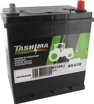 Produktbild von Blei-Batterie Tashima Pb Ca/ca, wartungsfrei, für Rasentraktor 12V, 35A. L: 196, B: 128, H: 225 mm, + rechts, mit Gehäuse