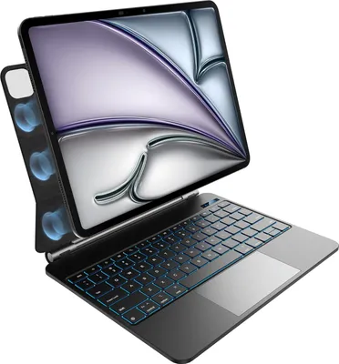Produktbild von Tastaturhülle für iPad Air 13 / Pro 12,9 Nimin QWERTZ schwarz beleuchtet