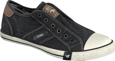 Produktbild von Mustang Herren Sneaker Slipper Halbschuh metallische Ösen sportiv 4058-405, Größe:44 EU, Farbe:Schwarz