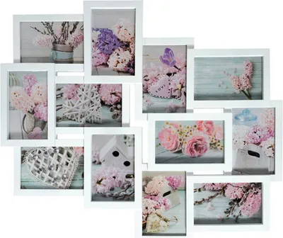 Produktbild von Bilderrahmen Collage Lilou weiß 60x50 cm 12 Fotos 10x15 cm