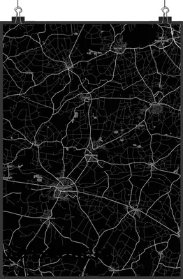Produktbild von Mr. & Mrs. Panda Bild Sassenberg DIN A2 - Geschenk, wanddeko, drucke, Wandbild, Stadt Dorf Karte Landkarte Map Stadtplan, Designposter, Plakat