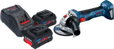 Zdjęcie produktu dla Akumulatorowa szlifierka kątowa Bosch GWS 18V-7 Professional 18 V 115 mm bezszczotkowa + 2x akumulator ProCORE 5,5 Ah + ładowarka