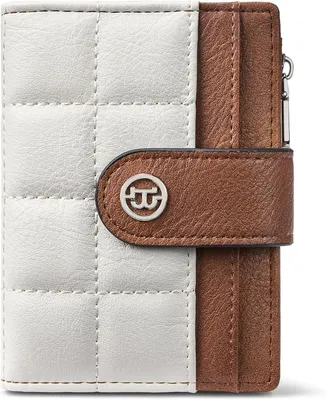Produktbild von Kleine Geldbörse für Damen Kunstleder RFID-Blockierung Kreditkartenetui Kompakte Portemonnaie mit Reißverschluss Münztasche RFID-Schutz für Sicherheit