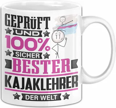 Produktbild von Kajaklehrer Geschenk Lustiger Spruch für Kajaklehrer Geschenkidee Bester Kajaklehrer Der Welt (Weiß)