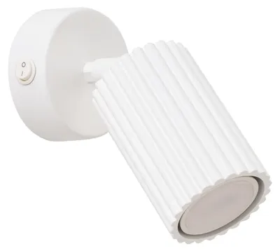 Produktbild von Wandleuchte KARBON weiße mit Schalter 1xGU10 10W Aluminium 16x8x8cm Sollux Lighting