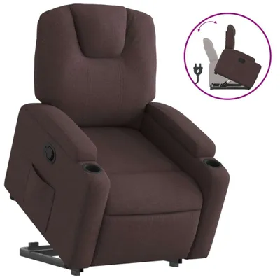 Produktbild von vidaXL Relaxsessel mit Aufstehhilfe Dunkelbraun Stoff