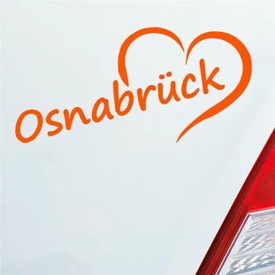 Produktbild von Auto Aufkleber Osnabrück Herz Stadt City Liebe Love Heimat 17x8 cm Orange Sticker Heckscheibenaufkleber