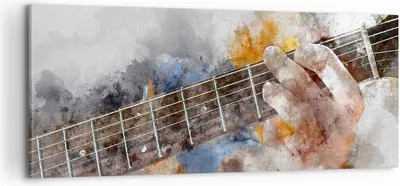 Produktbild von Bild auf Leinwand - Leinwandbild - Gitarre Musik - 100x40cm - Wand Bild - Wanddeko - Wandbilder - Leinwanddruck - Bilder - Kunstdruck - Wanddekoration - Leinwand bilder - Wandkunst - AB100x40-3448
