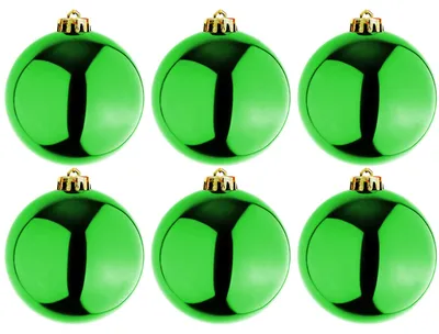 6 Stück XL Christbaumkugeln Weihnachtsbaumkugeln Baumschmuck Lime Ø 15cm