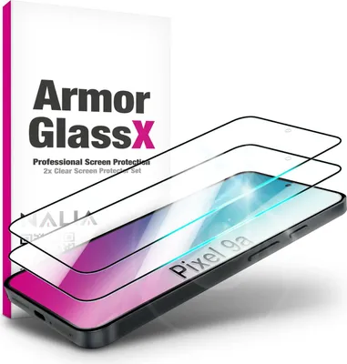 Immagine prodotto di ArmorGlassX per Google Pixel 9a - 2x Vetro protettivo del display - Trasparente con cornice nera