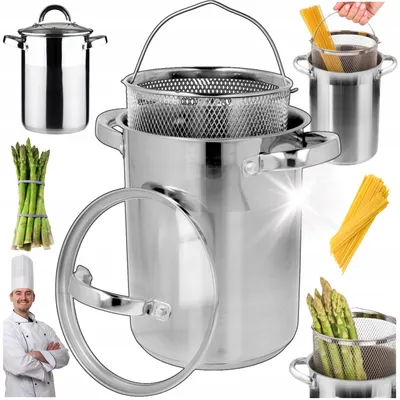 Produktbild von Brunbeste Hoch-Spargeltopf Edelstahl mit Sieb 4,2L