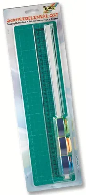 Produktbild von Folia Schneidelineal, Lineal 35cm, Schneidematte & 3 Schneidroller, mehrfarbig (1 Set)
