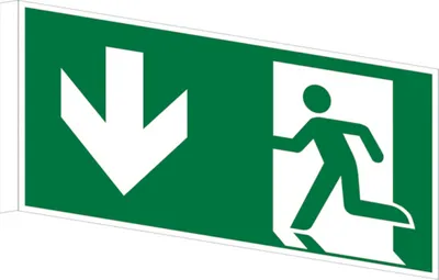 Produktbild von Dreifke® Rettungszeichen, Notausgang Fahnenschild | PVC langnachleuchtend | 3...