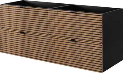 Produktbild von Badezimmerschrank, Schwarz mit goldener Griff, 120 x 57 x 46 cm