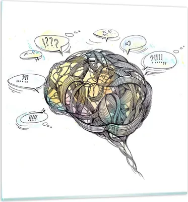 Produktbild von Bilder auf glas - Gehirn Bildung Experiment Illustration - 30x30cm - Glasbilder - Wandbilder - Kunstdruck - Wanddekoration aus Glas - Glas Bilder - Wandbild auf Glas - GAC30x30-2975