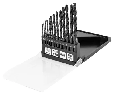 Obrázok produktu pre Sada vrtákov z rýchloreznej ocele (HSS), priemer 2-8 mm, 13 kusov