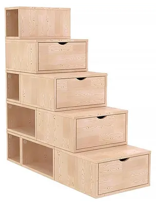 Produktbild von Treppenregal 125 cm - Naturlack