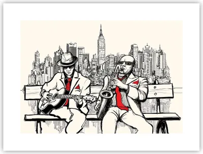Produktbild von Poster - Poster ohne Rahmen - Jazz Musik Musiker - 40x30 cm - Wand Bild - Wanddeko - Wandbilder - Kunstposter - Wandposter - Bilder - Kunstdruck - Wanddekoration - Wandbild - P2XAA40x30-3599