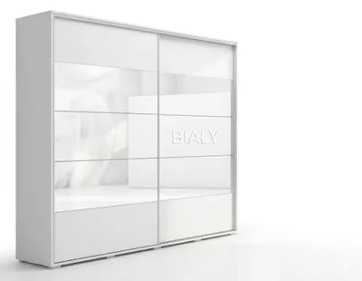 Zdjęcie produktu dla Szafa A17 biała z 2 drzwiami przesuwnymi, z lustrem – 125 x 62 x 245 cm