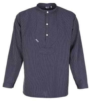 Produktbild von modAS Uni Fischerhemd "L. Marleen“ mit schmalen Streifen - Gestreiftes Hemd im Finkenwerder-Stil in Blau Größe Damen 38, Herren 44