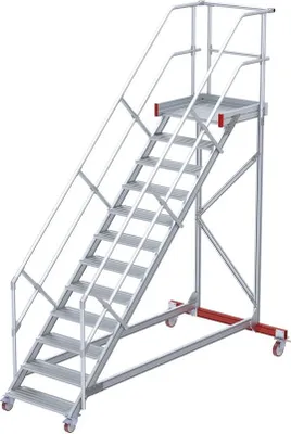 Produktbild von Euroline 513 Wartungsbühne 45° 800mm Stufenbreite 12 Stufen Alu gerieft