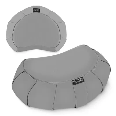 Produktbild von 4FIZJO Halbmond Yogakissen, 40x30x12 cm, Buchweizenschalen-Füllung, Grau