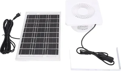Obrázok produktu pre Solárny odsávací ventilátor 6W solárny panel a 4in ventilátor pre skleník Chicken Coop Shed Pet House