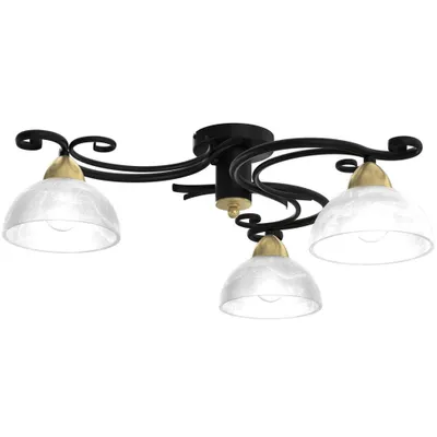 Zdjęcie produktu dla Lampa sufitowa ozdobna czarna 3 szklane klosze Aurora 3xE27 15W Luminex