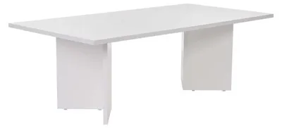 Image de Table basse de salon en bois MDF mélaminé blanc 119 x 60 x 40 cm