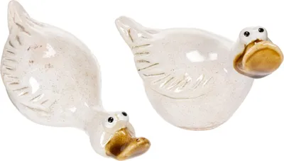Produktbild von Keramik Deko Entenfigur für stilvolle Wohnaccessoires, 2 Stück